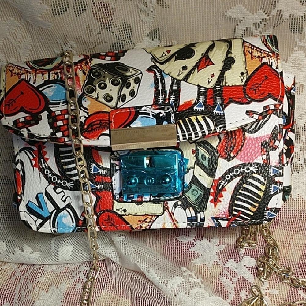 Colorful Gambling Graphic Women's Small Crossbody Bag